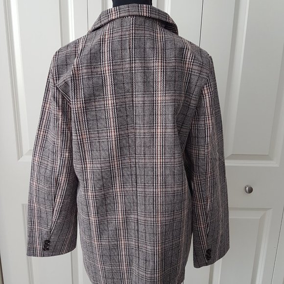 Brown Plaid Blazer ladies size Large - Picture 2 of 2